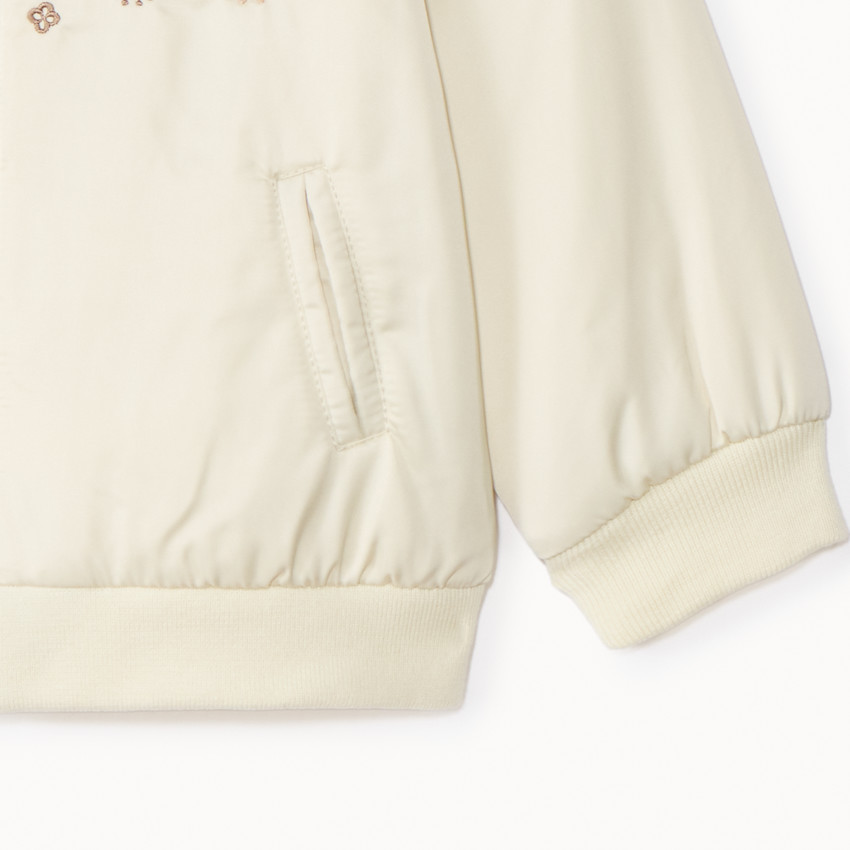 Bombers satiné à broderies cachemire pour bébé fille 