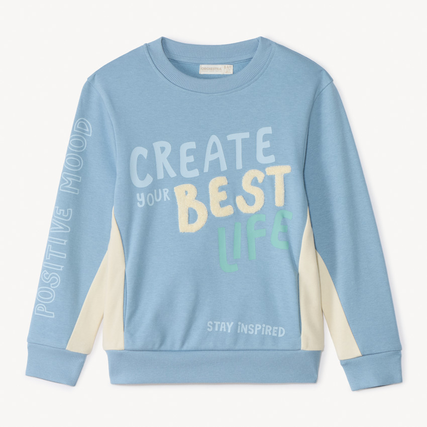 Jersey sweatshirt met inzetstukken voor jongens 