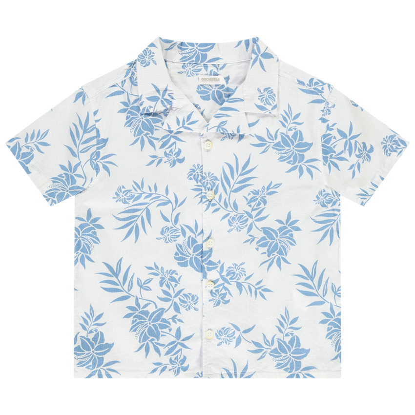 Chemise manches courtes imprimé feuillage pour garçon 