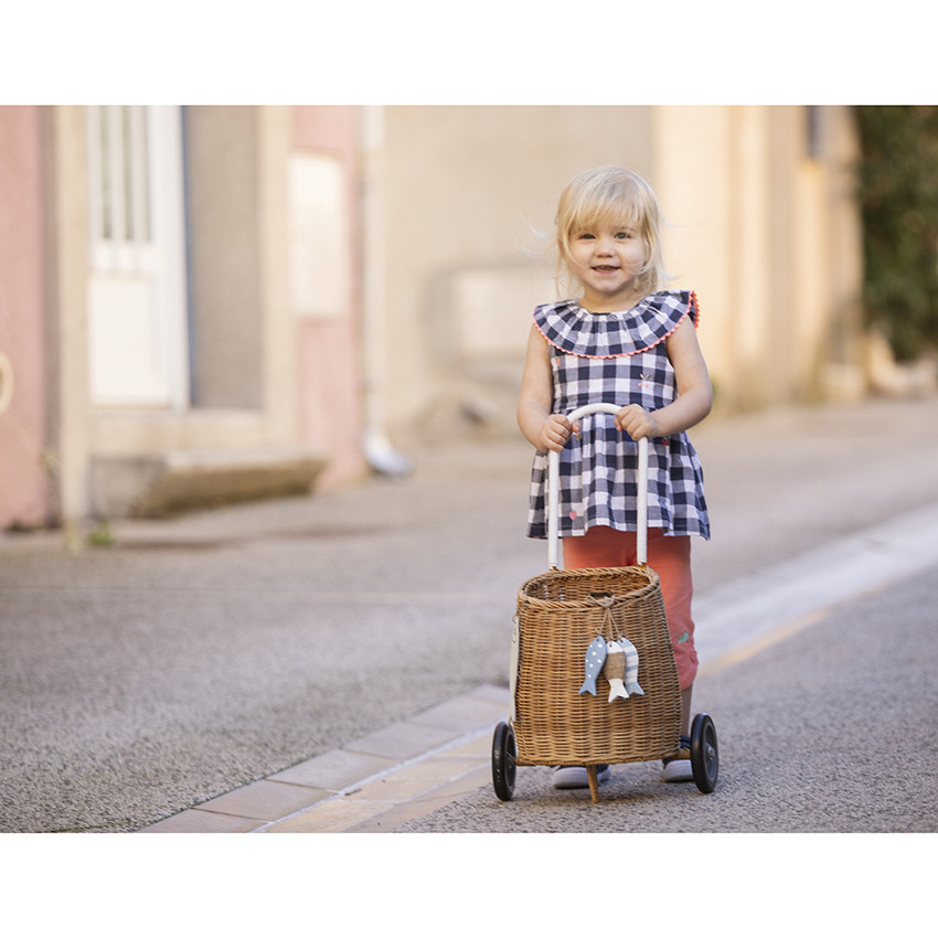 Tunique manches courtes à carreaux pour bébé fille 