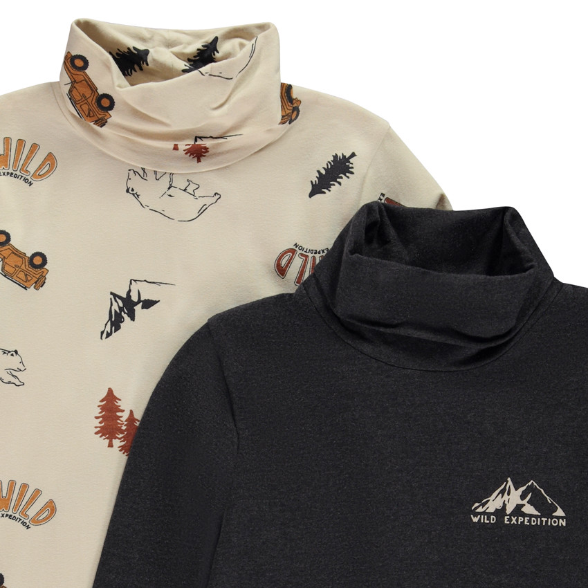 Set van 2 fantasie ondertruien met col voor jongens 