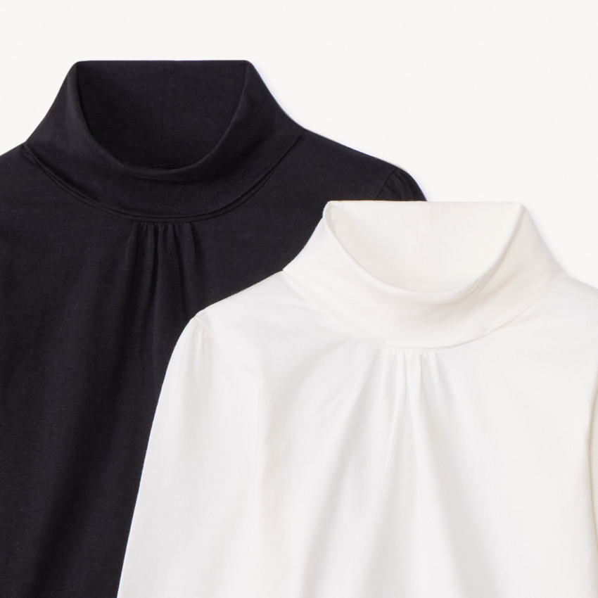 Lot de 2 sous-pulls unis à col roulé pour fille 