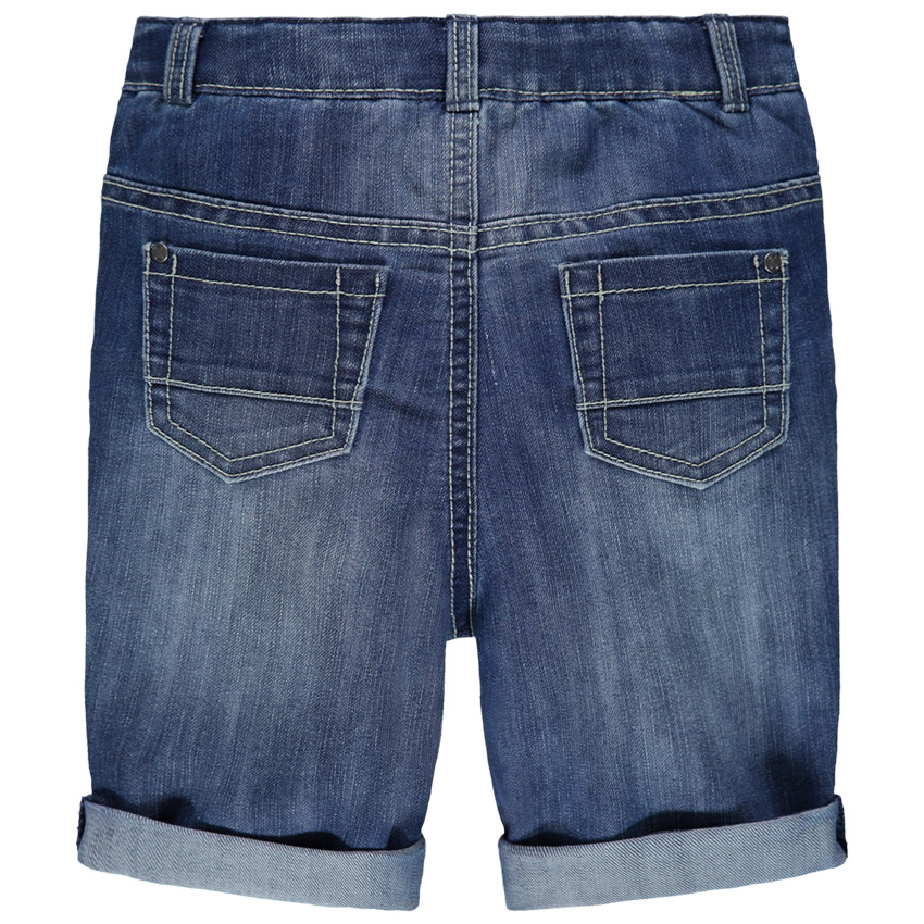 Bermuda in jeans met used effect voor baby jongen 