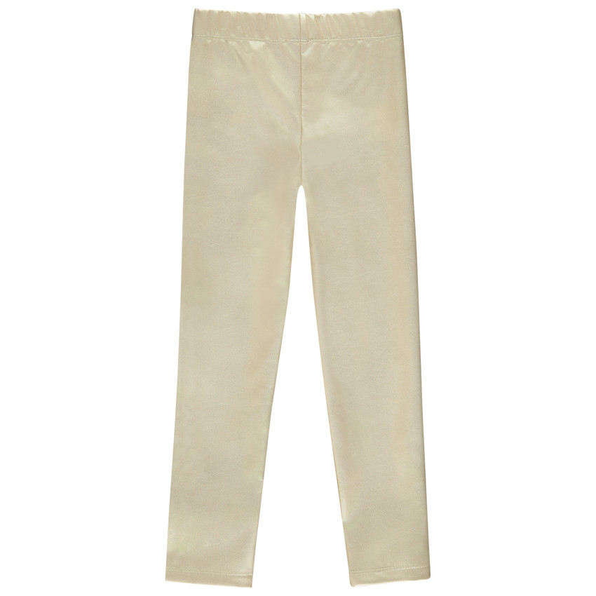 Legging goud slim in kunstleer voor meisjes 