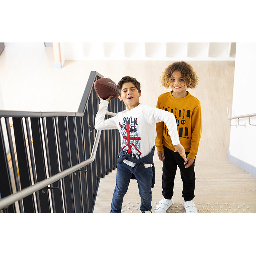 Set sweater met print + effen joggingbroek voor jongens 