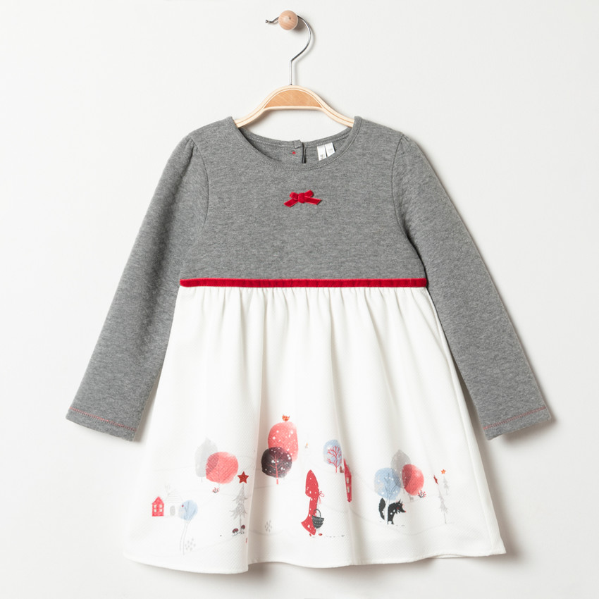 Robe manches longues print chaperon rouge pour bébé fille 