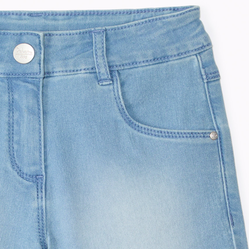 Short en denim effet délavé pour fille 