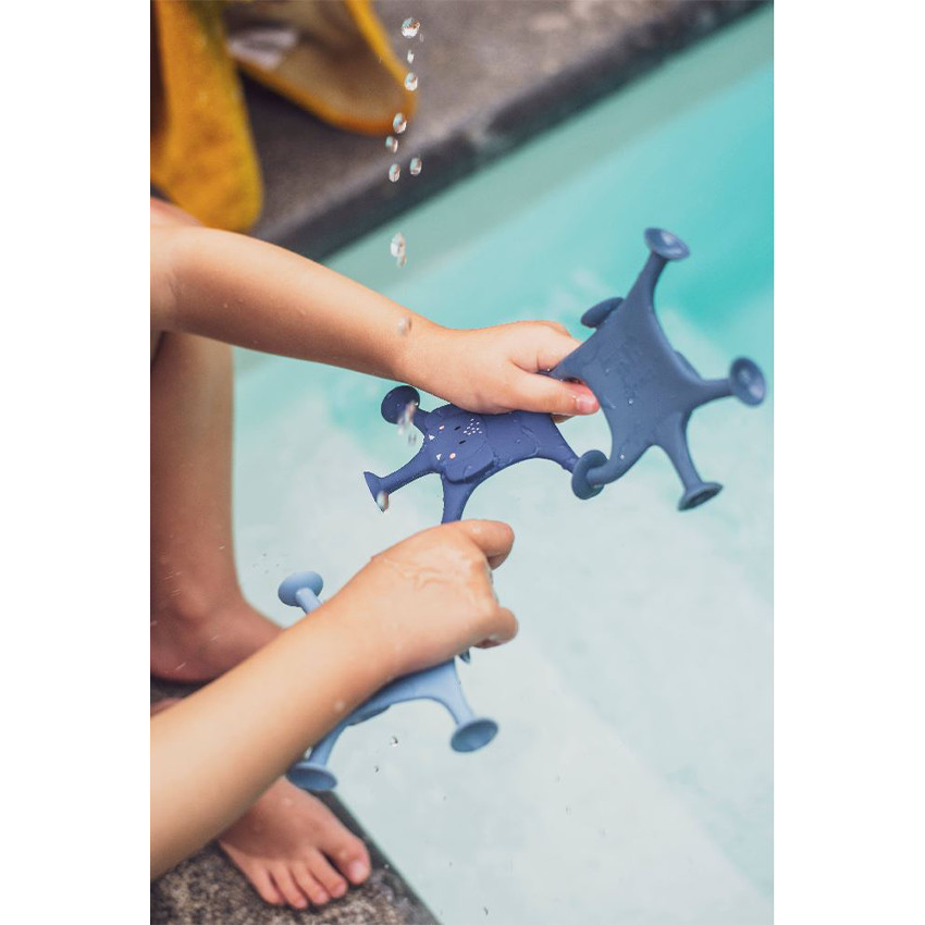 Badspeelgoed dierenspel met zuignappen 3stks  Mrs Elephant Blauw 