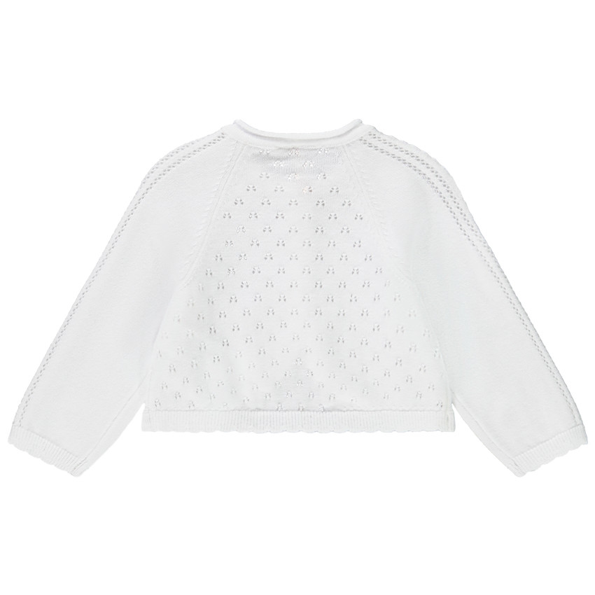 Gebreid vest in opengewerkt gaas voor meisjes baby 