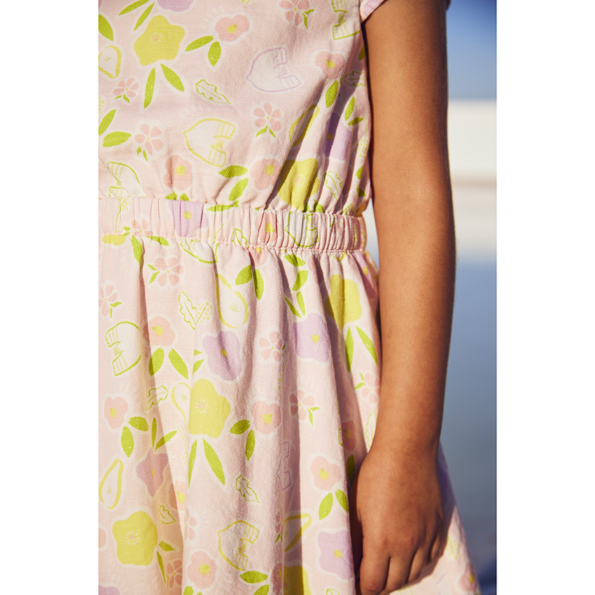 Robe en toile imprimé fruits pour fille 