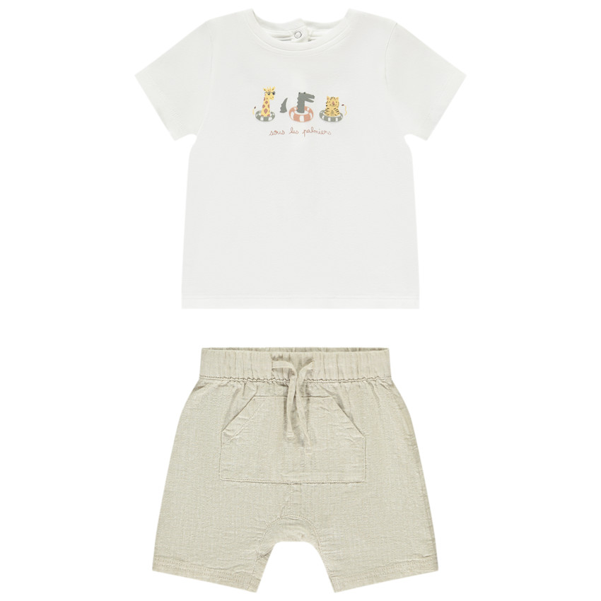 Ensemble 2 pièces printé animaux pour bébé garçon 