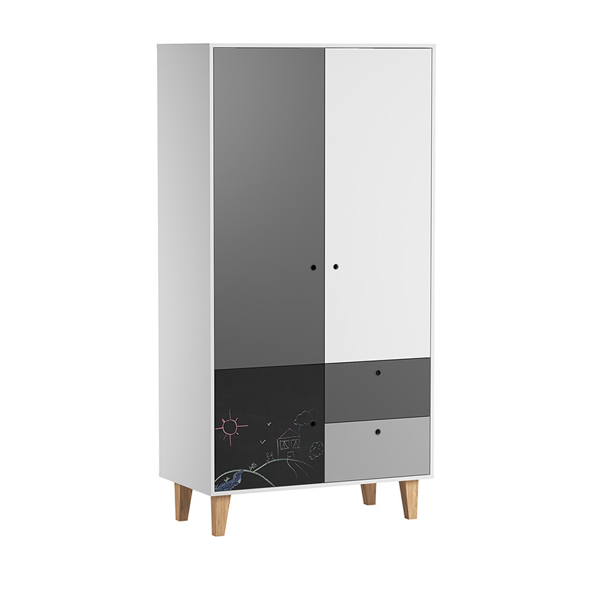 Armoire 2 portes Concept - Gris Ardoise 