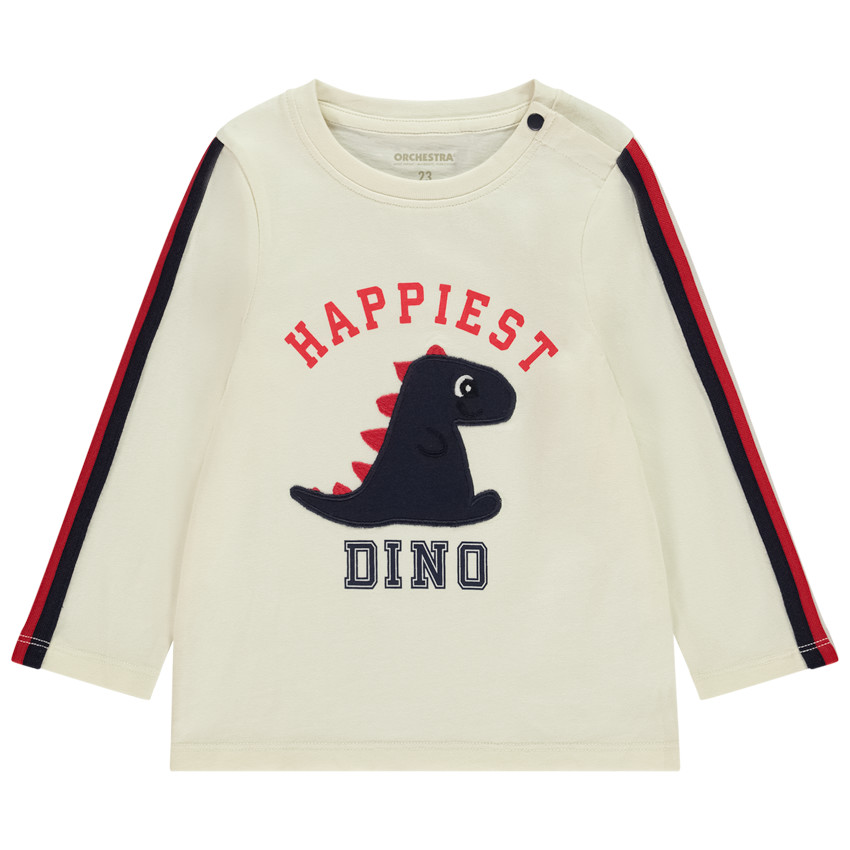 T-shirt manches longues patch dino pour bébé garçon 
