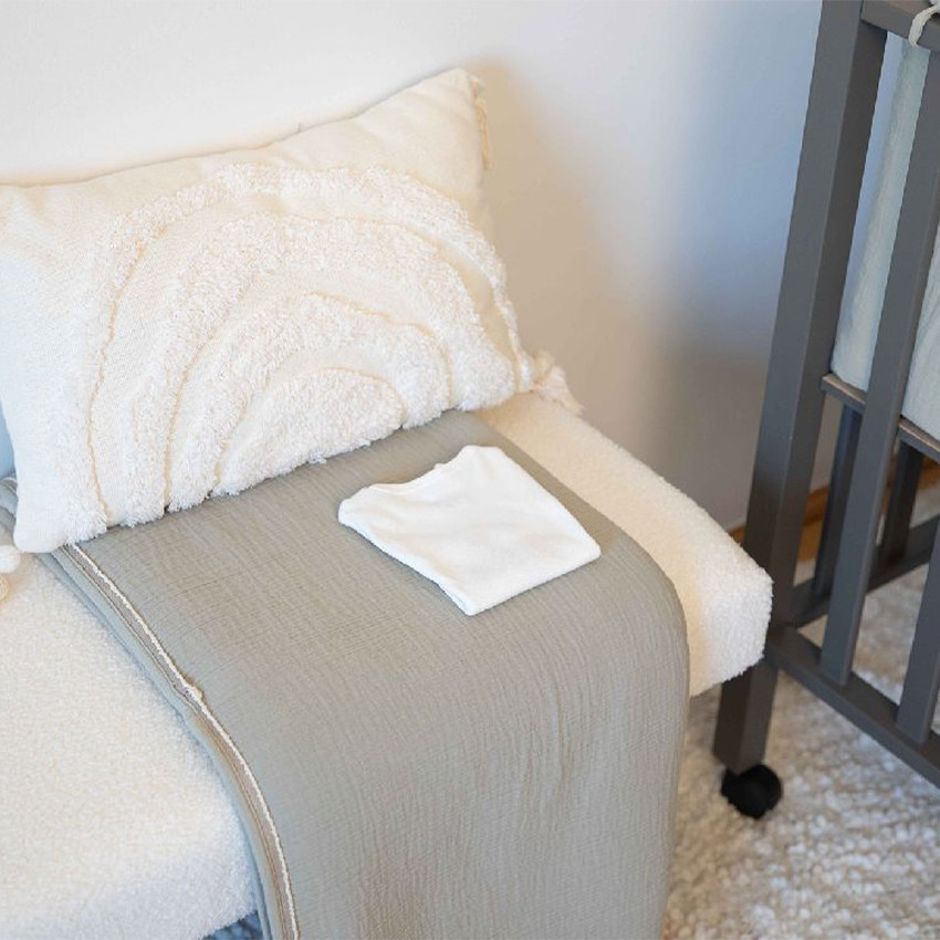 Housse de couette + taie d'oreiller 120x60cm/140x70cm Crème 