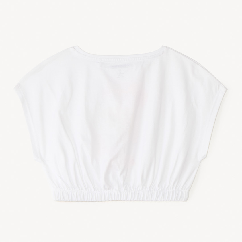 T-shirt met korte mouwen, boxy fit, korte lengte met fantasiedruk meisjes. 