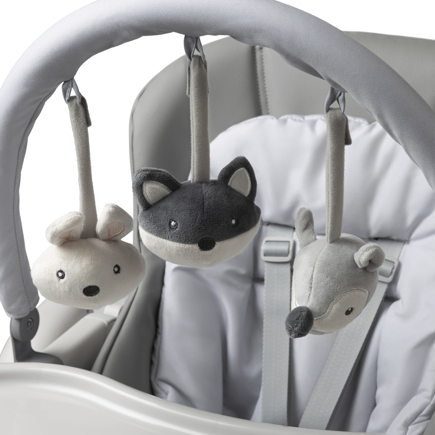 Chaise haute réglable multifonctions Harper gris 