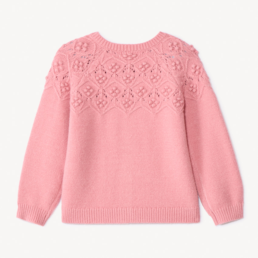 Oversized gebreid fantasievest voor babymeisje 