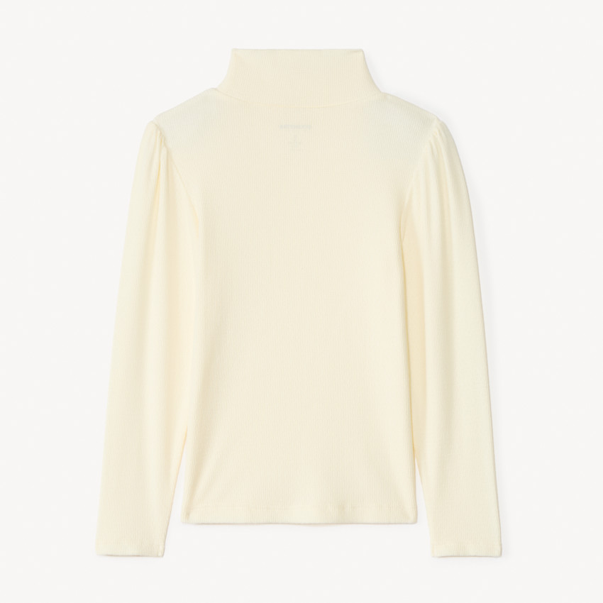 Sous-pull côtelé à col cheminée pour fille 