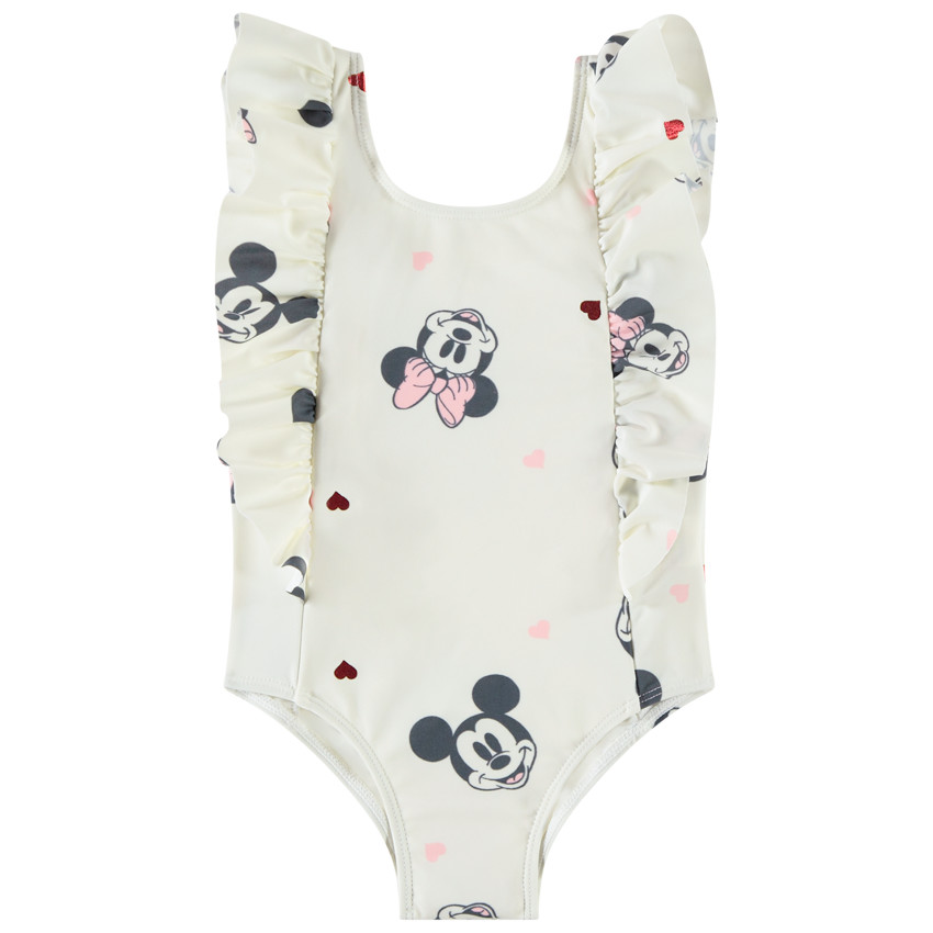 Maillot de bain 1 pièce Minnie Disney avec volants pour bébé fille  