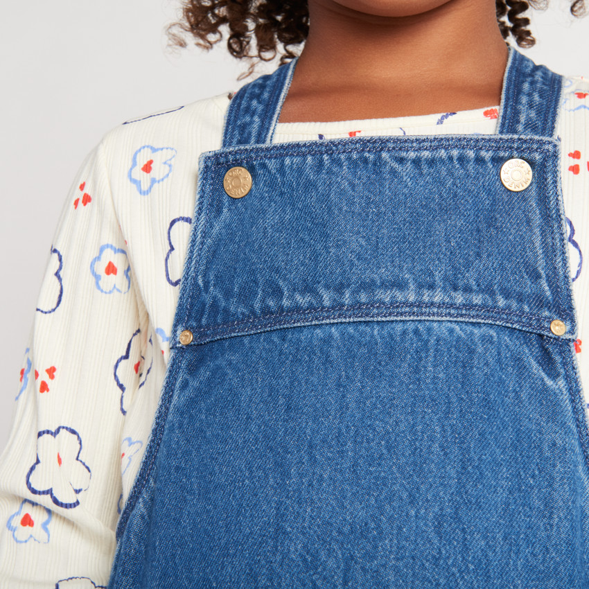 Robe salopette en denim pour fille  