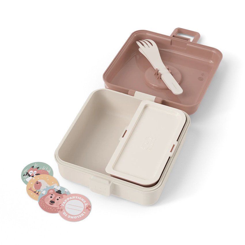 Lunchbox personnalisable 850ml Snacky avec couverts Fox 