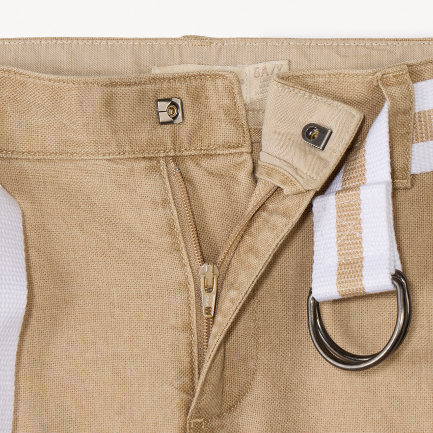 Pantalon droit en toile avec ceinture pour garçon 