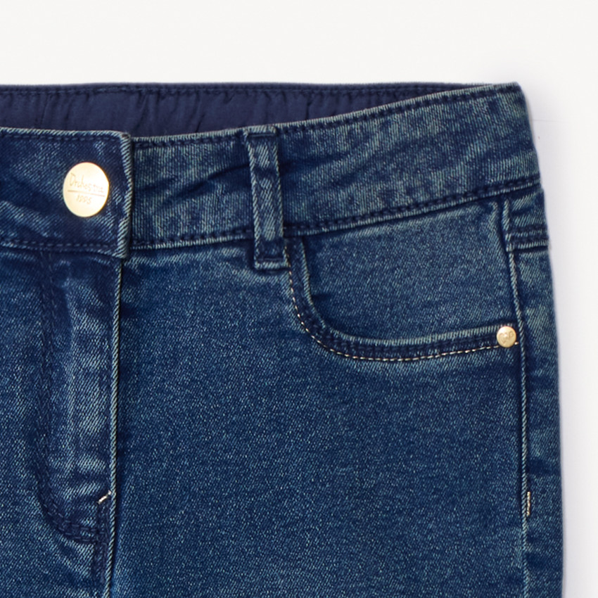 Jeans slim in denim met used effect voor meisjes 