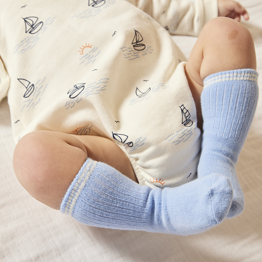 Sweatshirt body met lange mouwen en zeilbotenprint voor baby jongen 