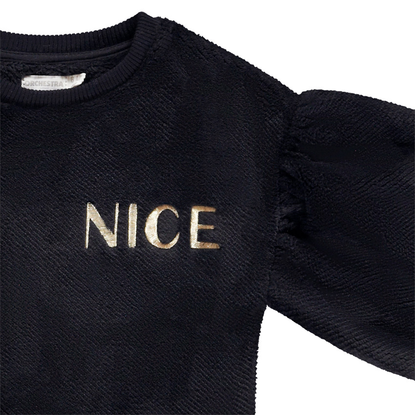 Oversized sherpa sweatshirt met gouden borduurwerk Nice voor meisjes 