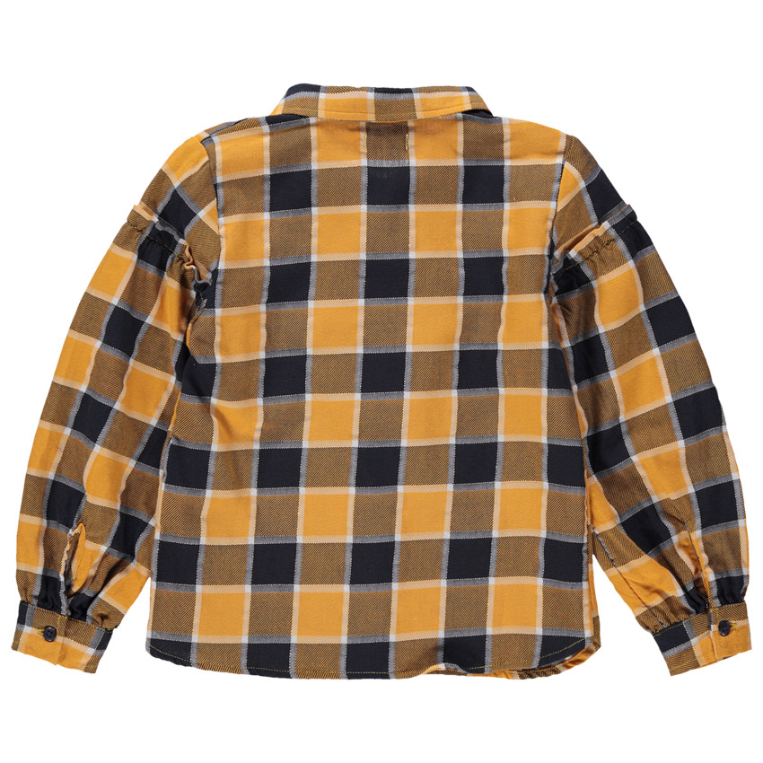 Geruit hemd met lange mouwen en volants 