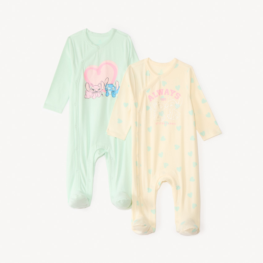 Set van 2 jersey pyjama's Stitch & Angel Disney voor baby meisjes 