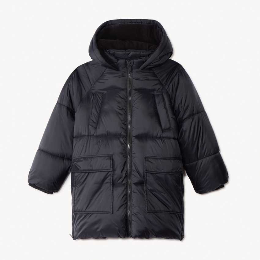 Donsjas met microfleece en kap voor jongen 