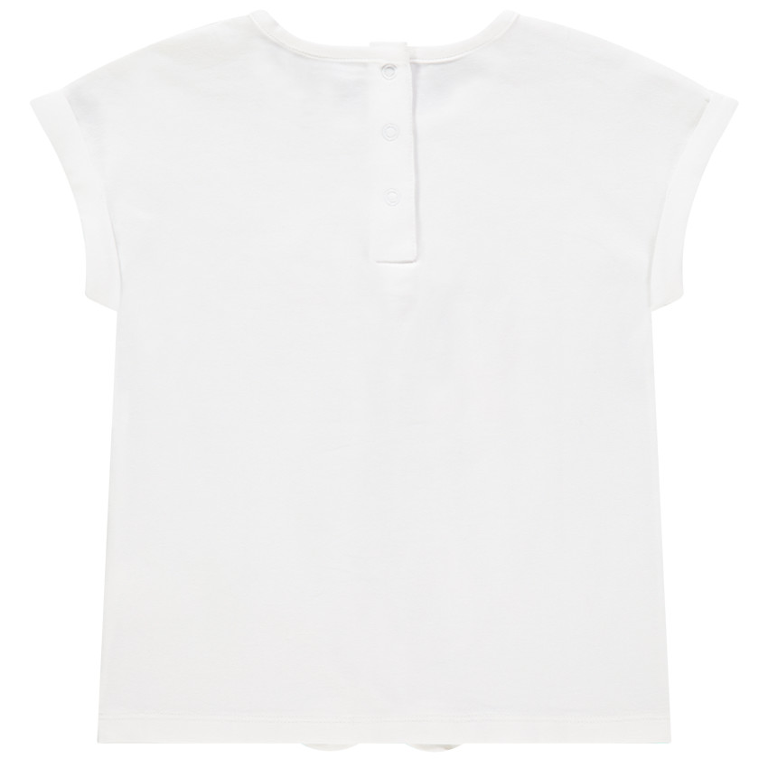 T-shirt in biokatoen met korte mouwen en prints met glitterfruit 