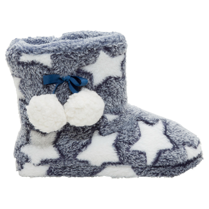 Pantoffellaarsjes van sherpastof, volledig gevoerd met pompons van maat 24 tot 27 