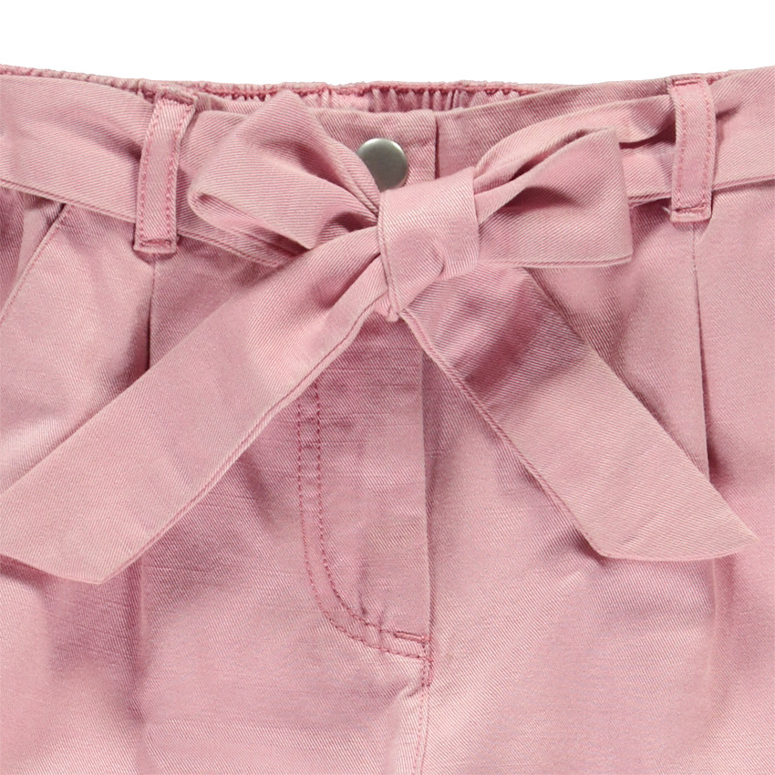 Cargojoggingbroek in twill met riem voor meisjes 