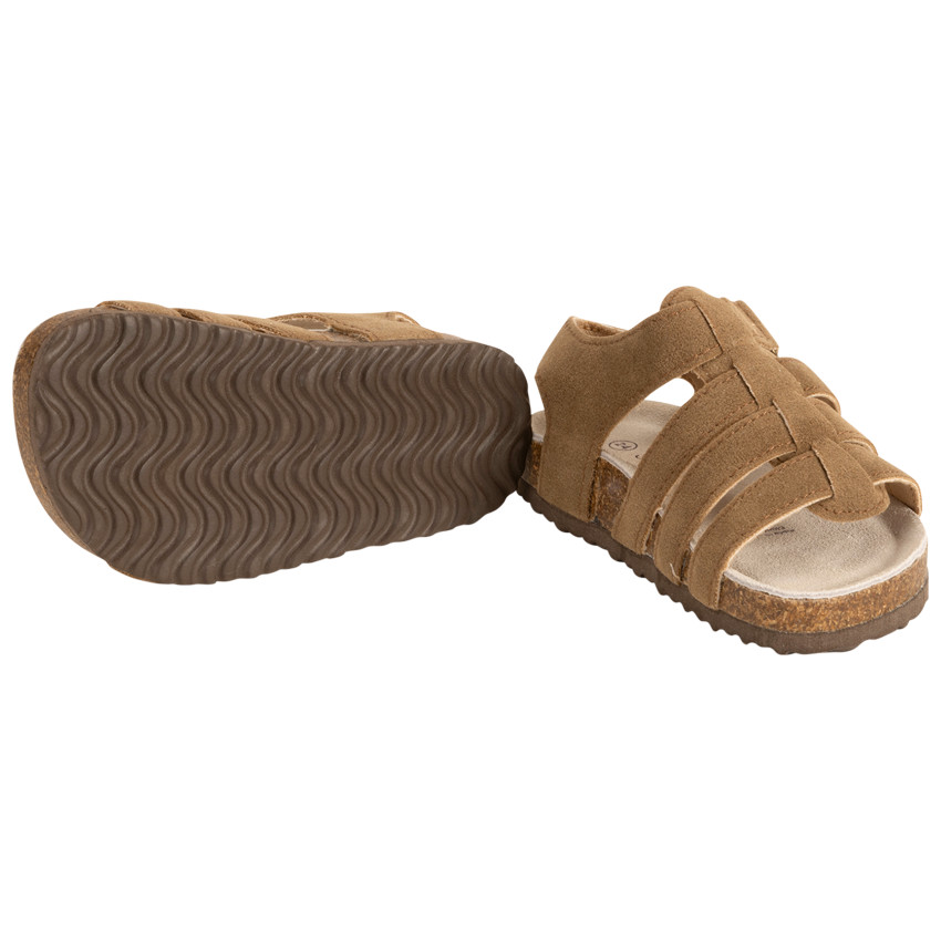 Sandalen met bruine bandjes in suède-look voor baby