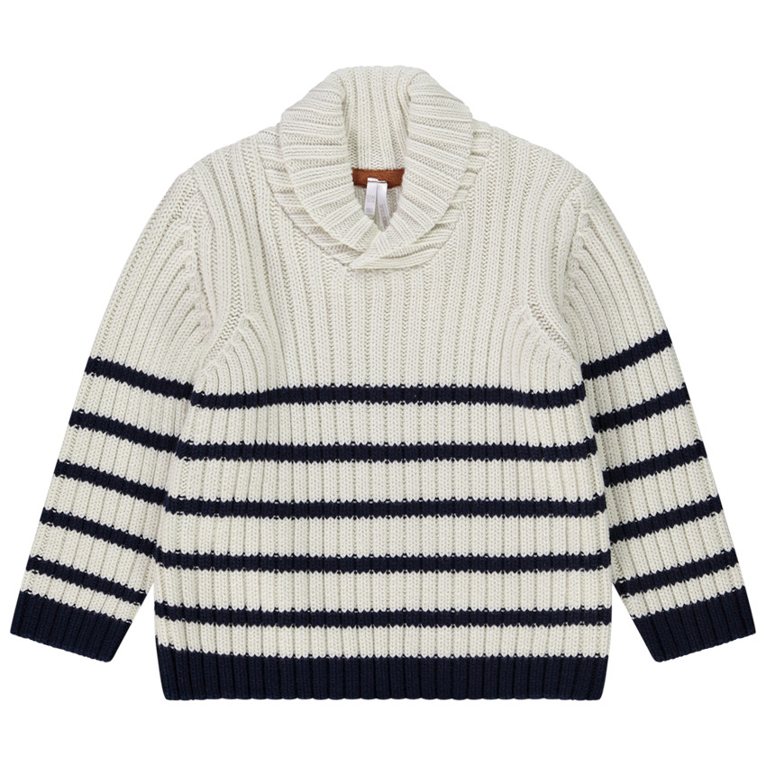 Trui in gebreide strepen voor baby jongen 