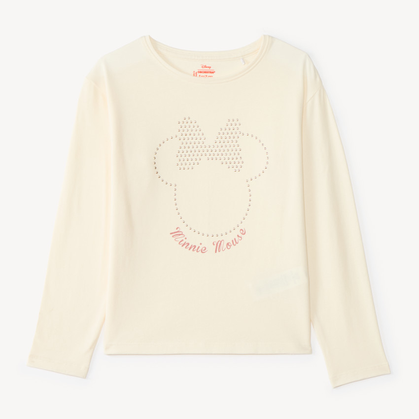 T-shirt manches longues fille strass Minnie Disney 