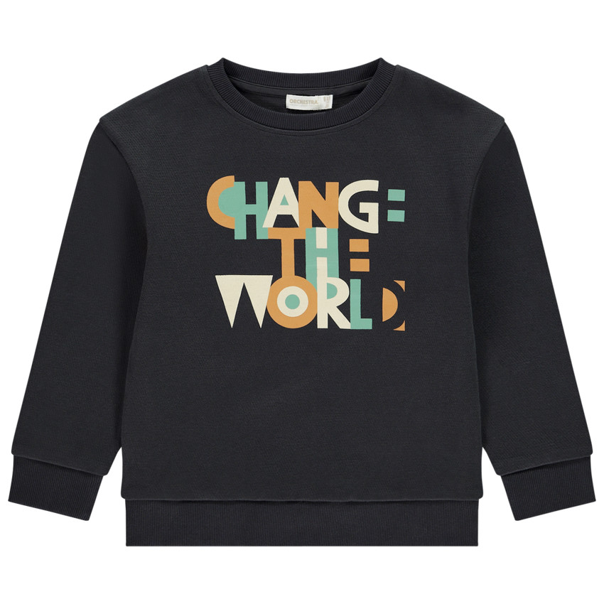 Sweatshirt met printbericht voor jongens 