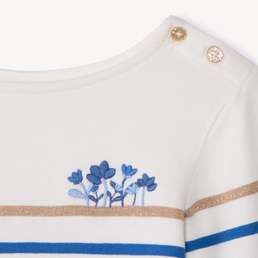 T-shirt manches longues marinière pour bébé fille 