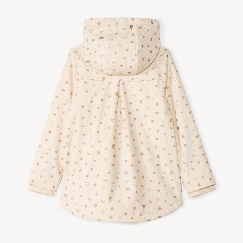 Parka gomme imprimé cœurs pailletés pour fille 