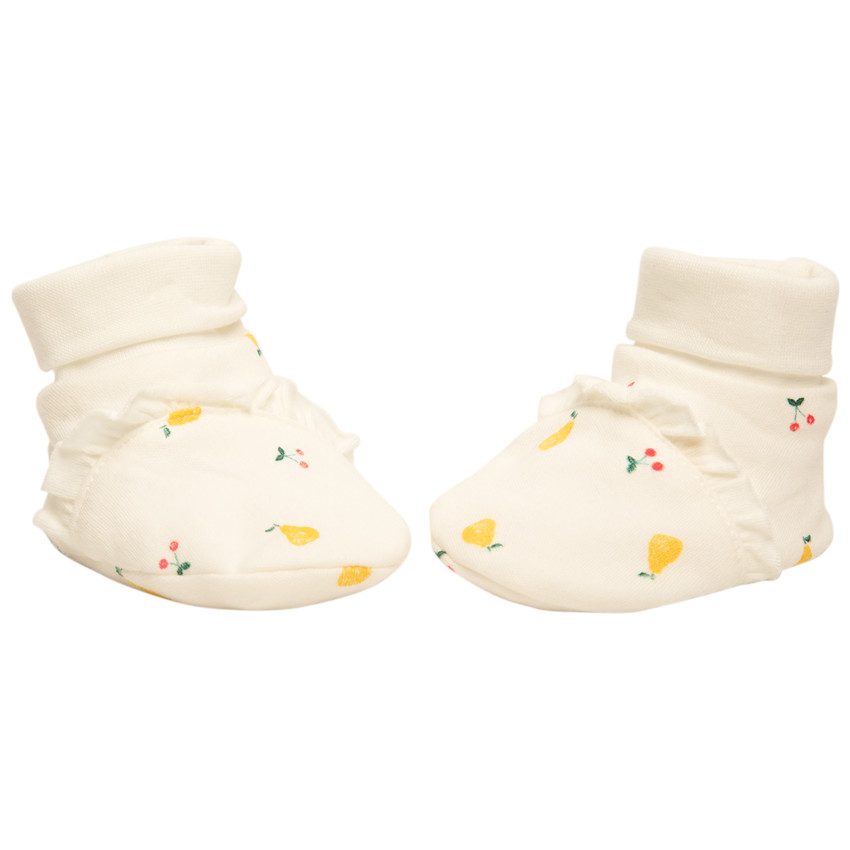 Slofjes van interlock met inzetstuk voorzien van volants voor babymeisjes 