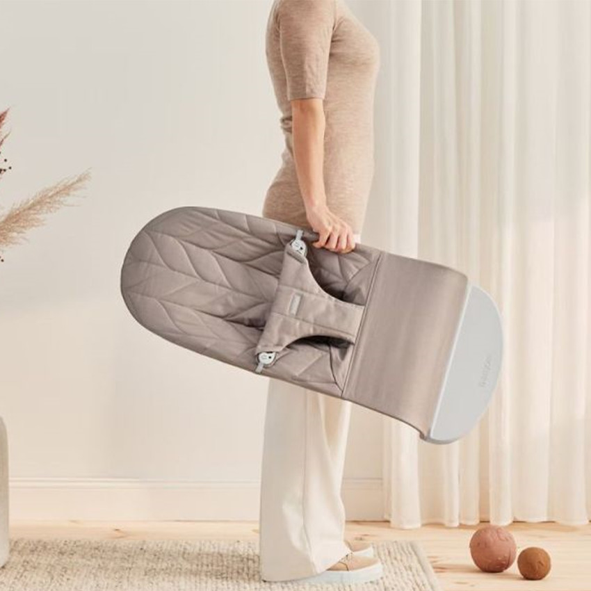 Transat Bliss - feuille tissé - Gris sable  