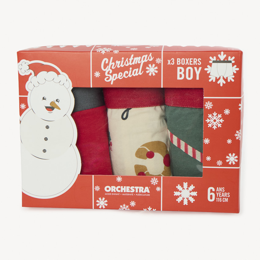 Lot de 3 boxers de Noël pour garçon 