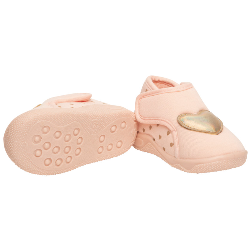 Babypantoffellaarsjes met klittenband en hartjespatroon voor meisjes 