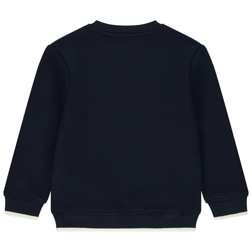 Sweatshirt in molleton en fluweel met borduursel voor jongens 