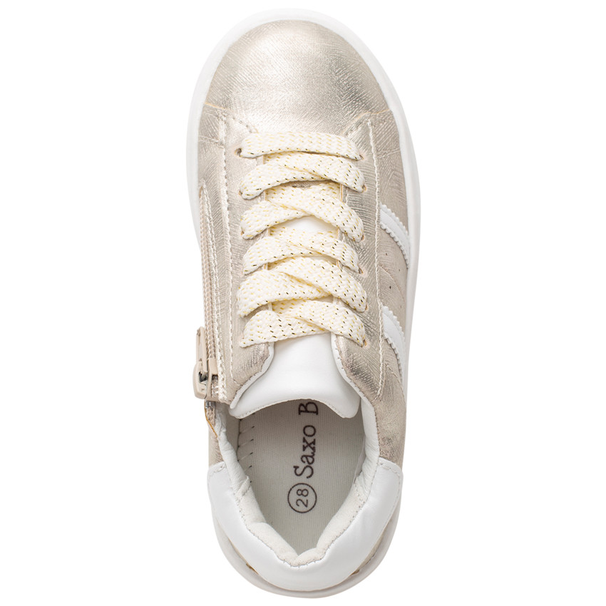 Lage, iriserende sneakers met textuur en stroken 