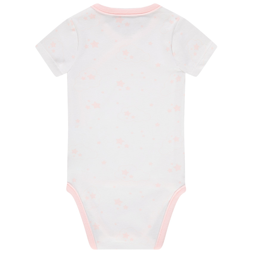 Body met korte mouwen van katoen met sterren voor meisjes 