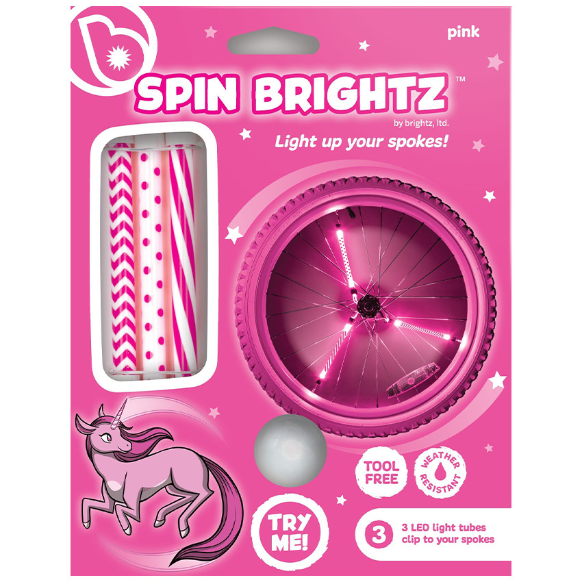 Éclairage Tube Led rayons de vélo SpinBrightz Motif Rose 
