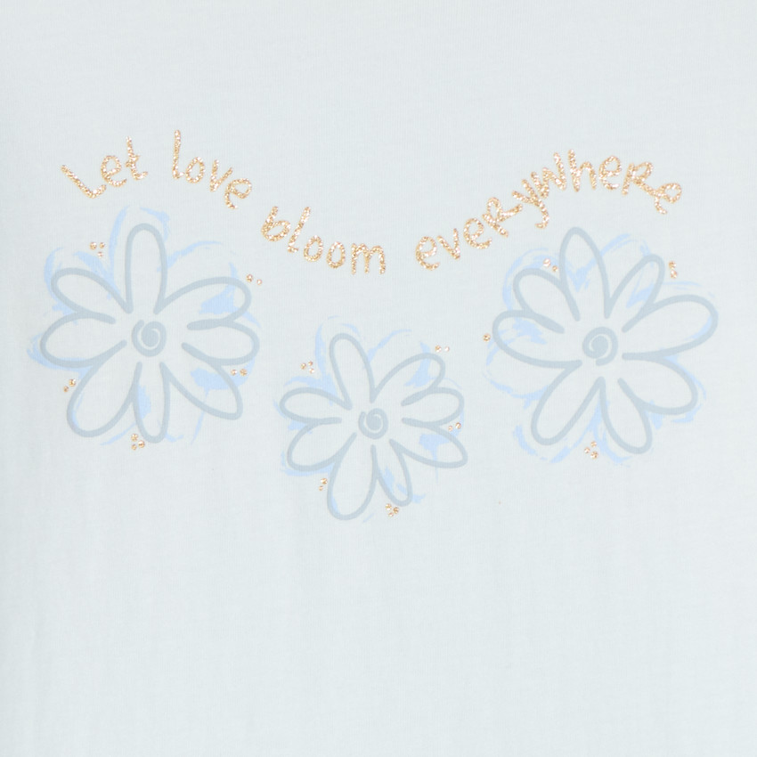 T-shirt manches longues print pailleté fille 